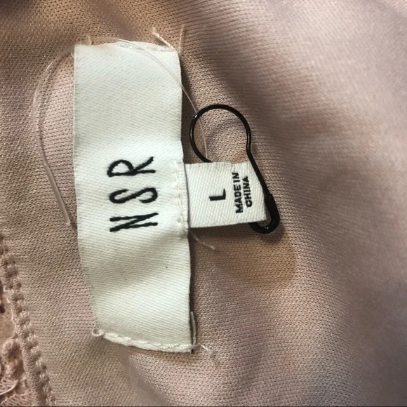 NSR pink lace overlay spaghetti strap dress size L - Picture 5 of 7